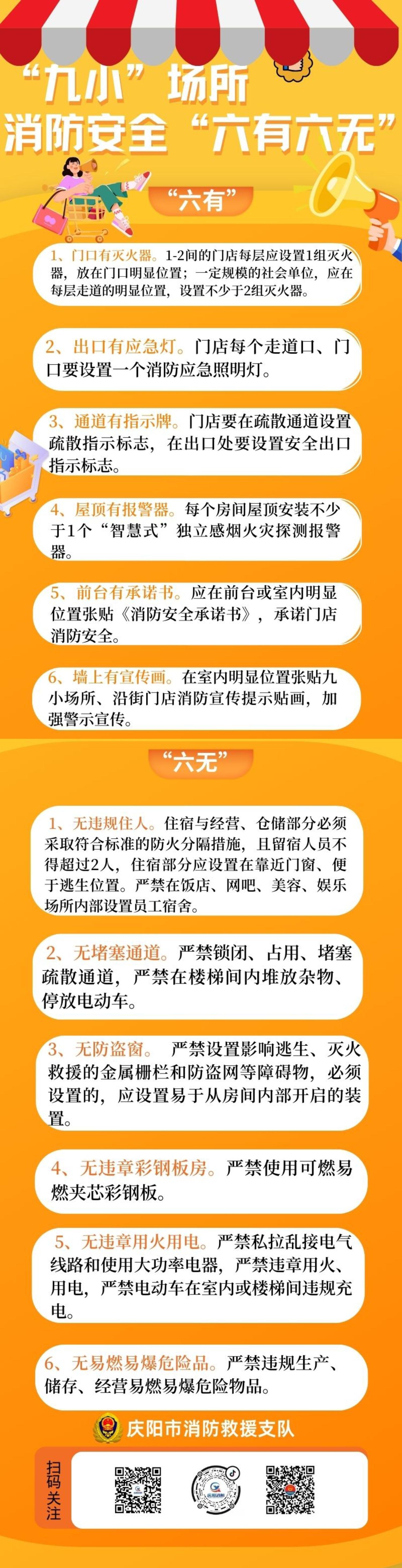 快來一起學,！“九小場所”消防安全“六有六無”