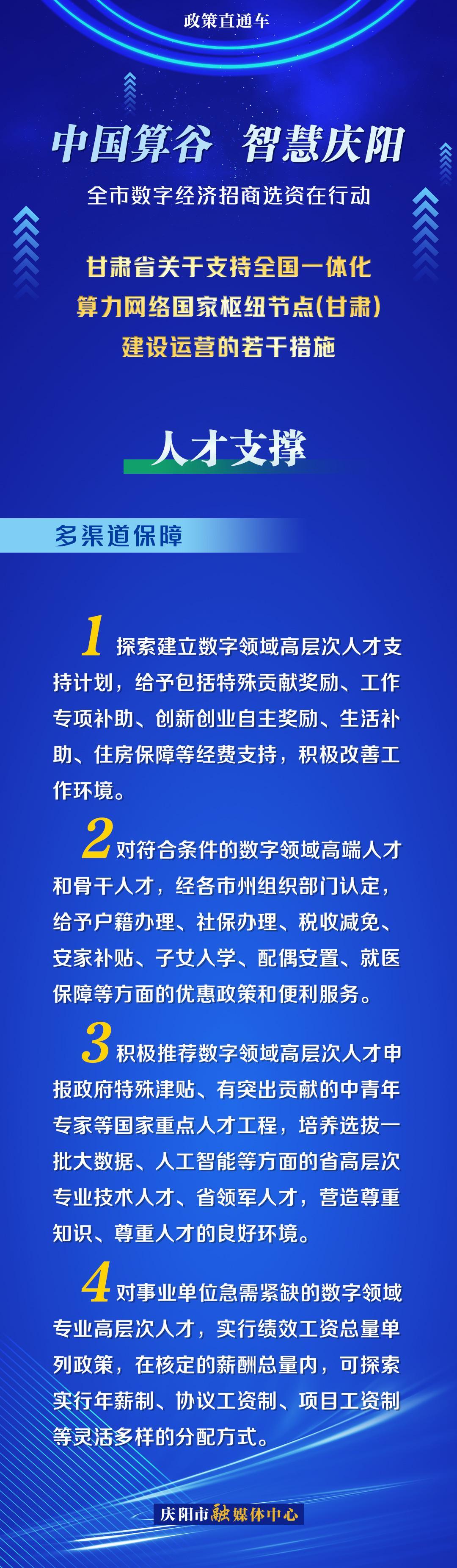 甘肅省關(guān)于支持全國(guó)一體化算力網(wǎng)絡(luò)國(guó)家樞紐節(jié)點(diǎn)(甘肅)建設(shè)運(yùn)營(yíng)的若干措施︱人才支撐——多渠道保障